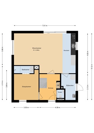 Floorplan - Zeedijk 24-113, 4504 PN Nieuwvliet